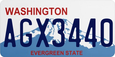 WA license plate AGX3440