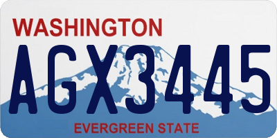 WA license plate AGX3445