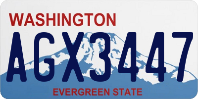 WA license plate AGX3447