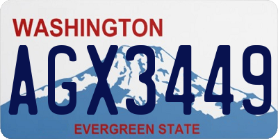 WA license plate AGX3449