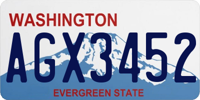 WA license plate AGX3452