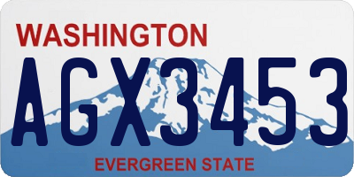 WA license plate AGX3453