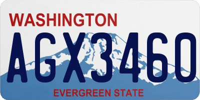 WA license plate AGX3460
