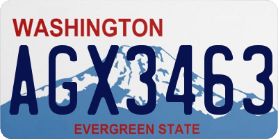 WA license plate AGX3463