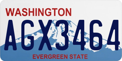 WA license plate AGX3464