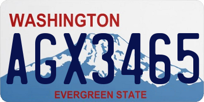 WA license plate AGX3465