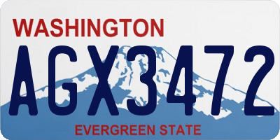 WA license plate AGX3472