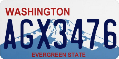 WA license plate AGX3476