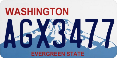 WA license plate AGX3477