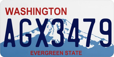 WA license plate AGX3479