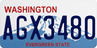 WA license plate AGX3480