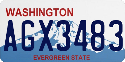 WA license plate AGX3483