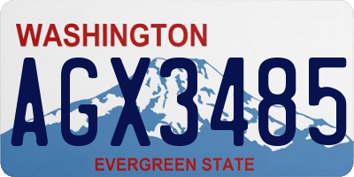 WA license plate AGX3485