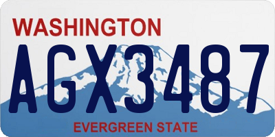 WA license plate AGX3487