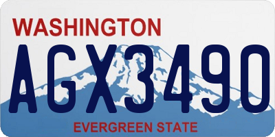 WA license plate AGX3490