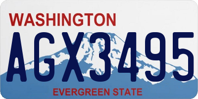 WA license plate AGX3495