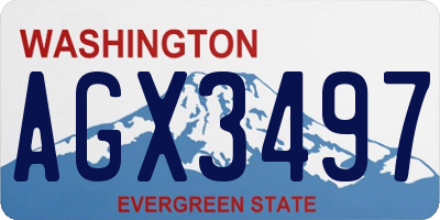 WA license plate AGX3497