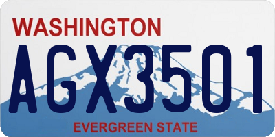 WA license plate AGX3501
