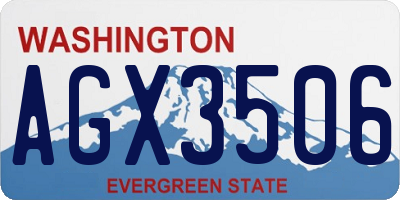 WA license plate AGX3506
