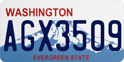 WA license plate AGX3509