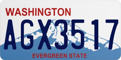 WA license plate AGX3517