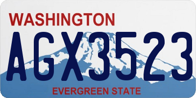 WA license plate AGX3523
