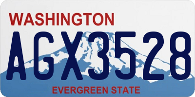 WA license plate AGX3528