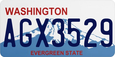 WA license plate AGX3529