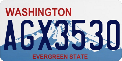 WA license plate AGX3530
