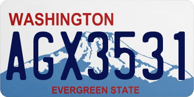 WA license plate AGX3531