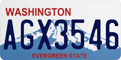 WA license plate AGX3546
