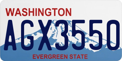 WA license plate AGX3550
