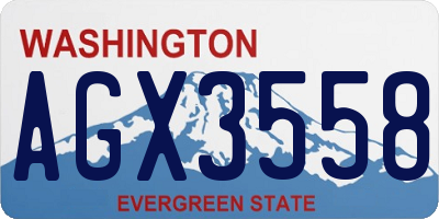 WA license plate AGX3558