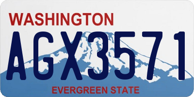 WA license plate AGX3571