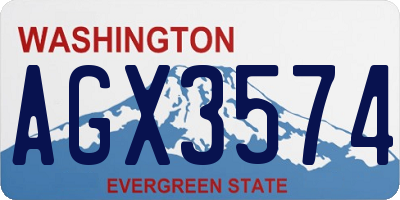 WA license plate AGX3574