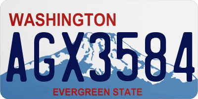 WA license plate AGX3584