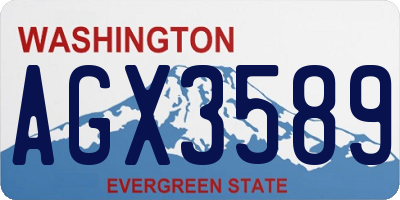 WA license plate AGX3589