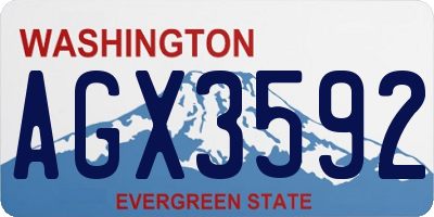 WA license plate AGX3592