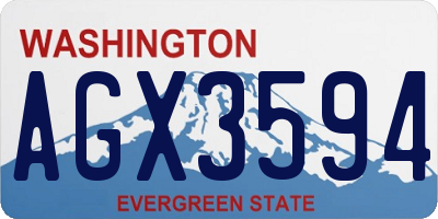 WA license plate AGX3594