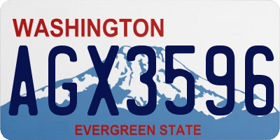 WA license plate AGX3596