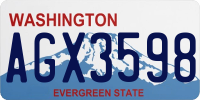 WA license plate AGX3598