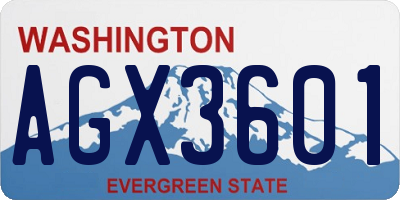 WA license plate AGX3601