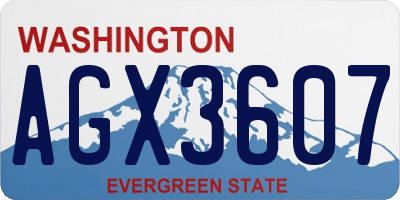 WA license plate AGX3607