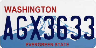 WA license plate AGX3633