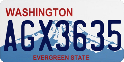 WA license plate AGX3635