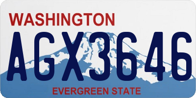 WA license plate AGX3646