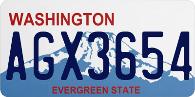 WA license plate AGX3654