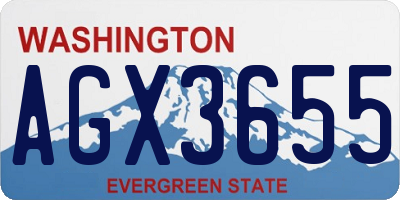 WA license plate AGX3655