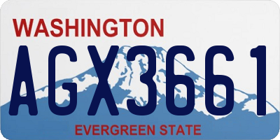 WA license plate AGX3661