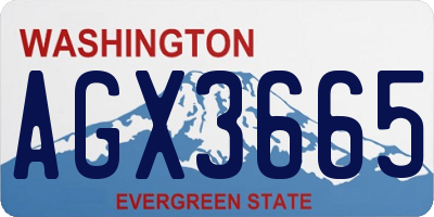 WA license plate AGX3665